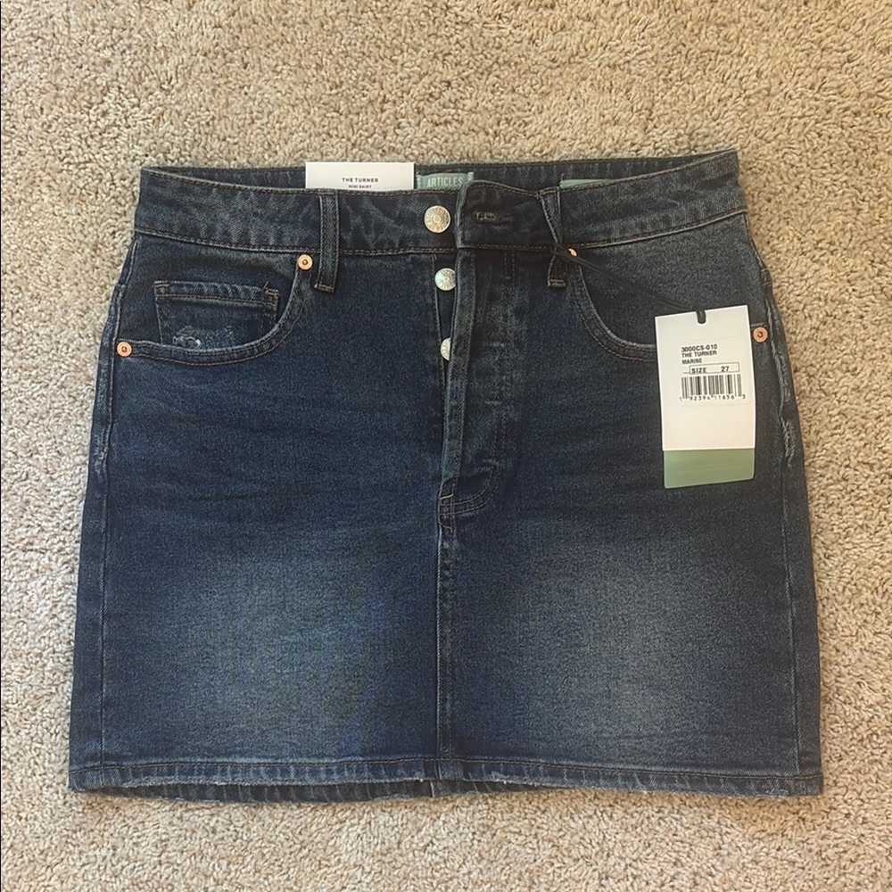 Dark Wash Denim Mini Skirt